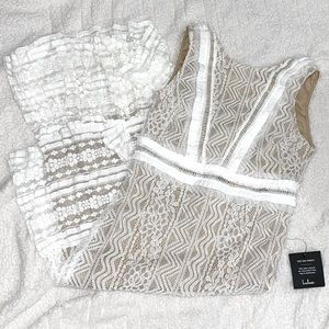 🤍 Lulu’s White Lace Midi Dress